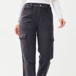 Almost black high waisted cargo pants